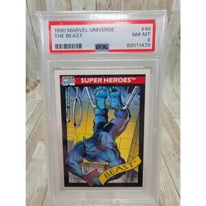 The Beast 1990 Impel Marvel Universe 46 Super Heroes PSA 8 NM-MT